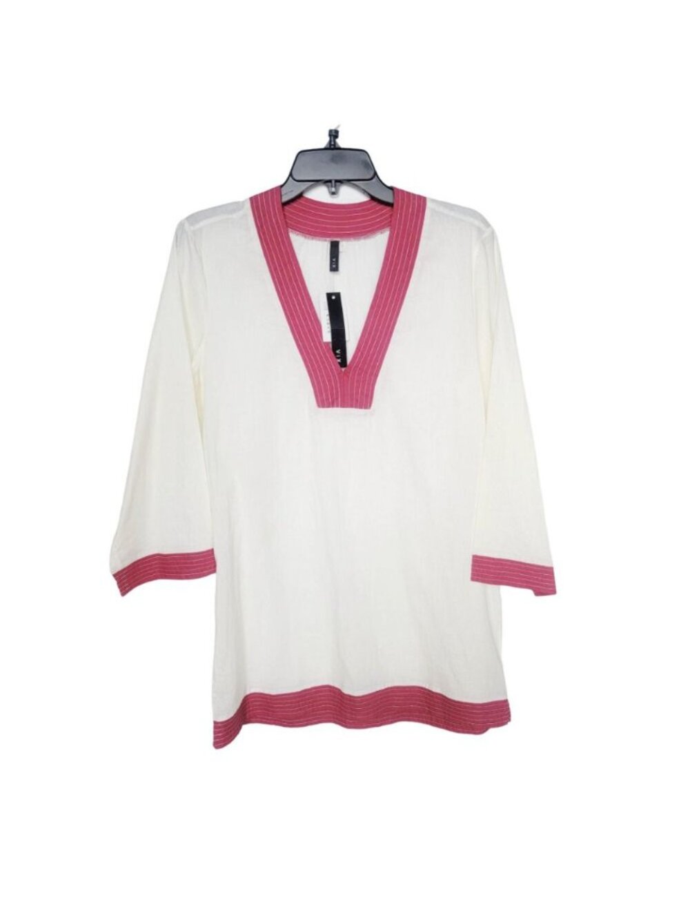 ❤️❤️Women Tunic M/L Vix Swimwear Ivory cherry Cover up Dress Cotton embroidered